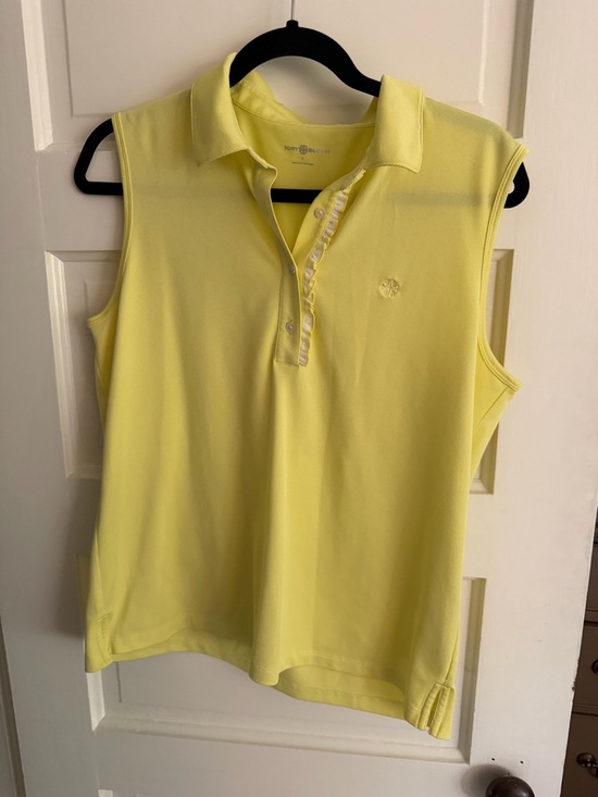 Tory Burch Tops - Tory Burch Lemon Yellow Sleeveless Polo Top